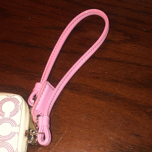 Coach Signature Waverly Op Art Multi C Purple Zip Wristlet Small - Picture 5 of 6